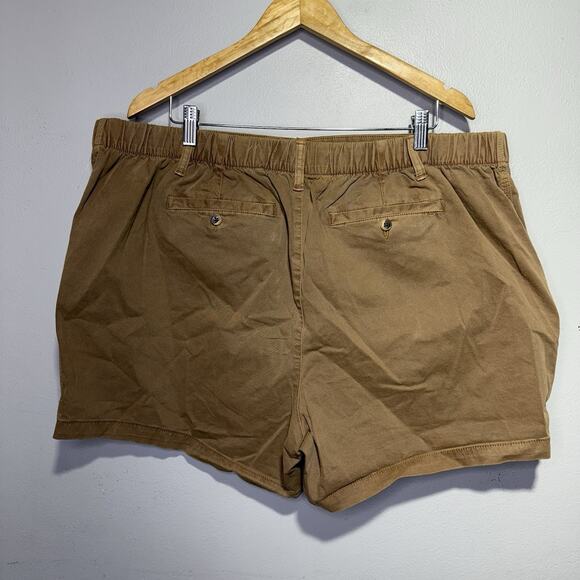 Old Navy Shorts Size XXL Everyday Tan Flat Front Chino Stretch Cotton Elastic - Picture 2 of 4